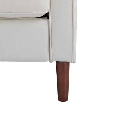 Sedona Modern Accent Chair, Faux Linen / Vegan Leather Armchair