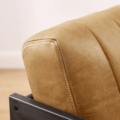 Art Leon Genuine Leather Lounge Accent Arm Chair