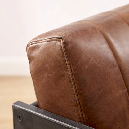 Art Leon Genuine Leather Lounge Accent Arm Chair