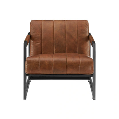 Art Leon Genuine Leather Lounge Accent Arm Chair