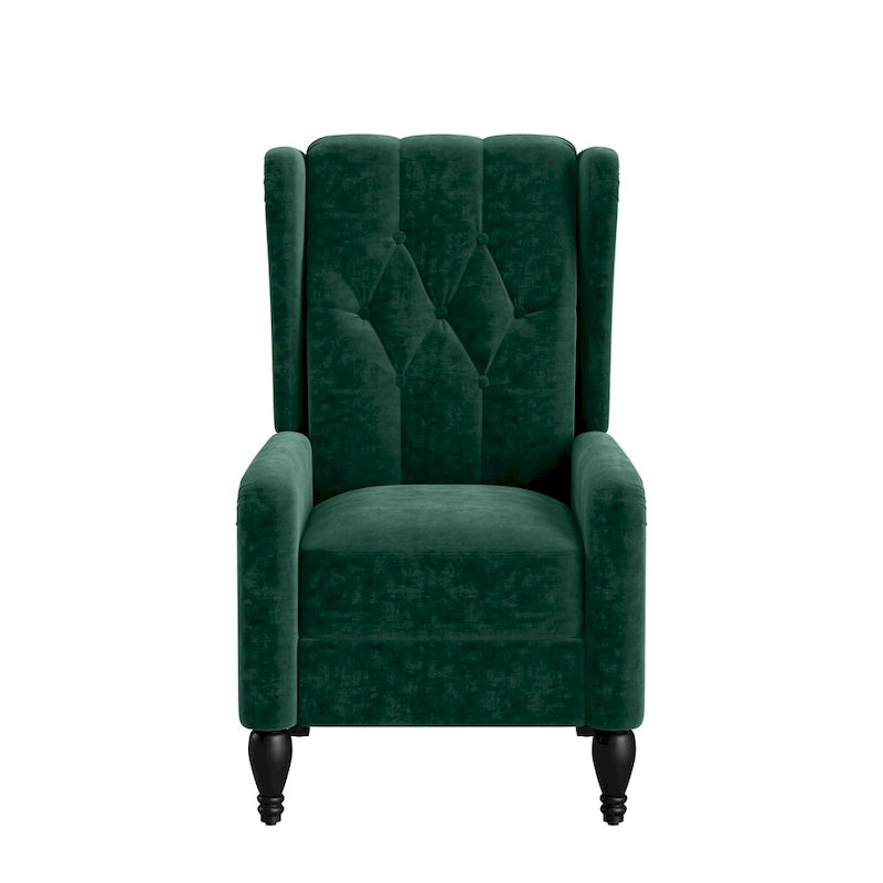 Gracewood Hollow Bea Velvet Wingback Push Back Recliner Chair