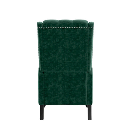 Gracewood Hollow Bea Velvet Wingback Push Back Recliner Chair