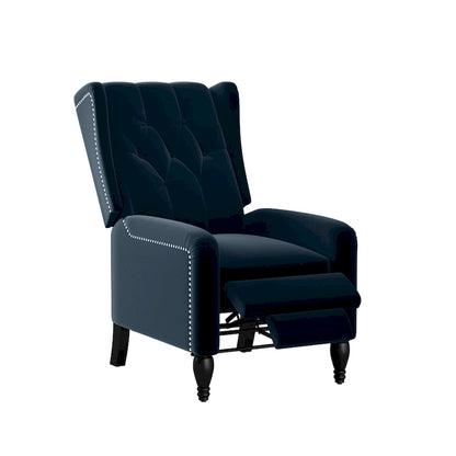 Gracewood Hollow Bea Velvet Wingback Push Back Recliner Chair