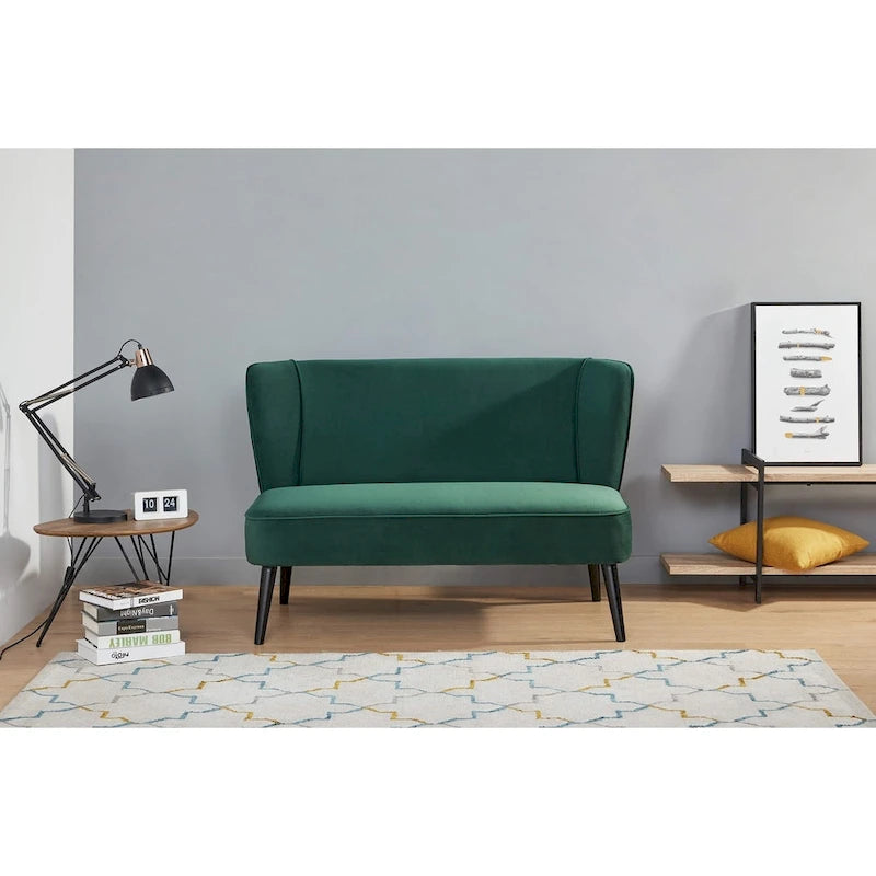 Divanetto con schienale ad ali Brooklawn Mid-century di Porch & Den