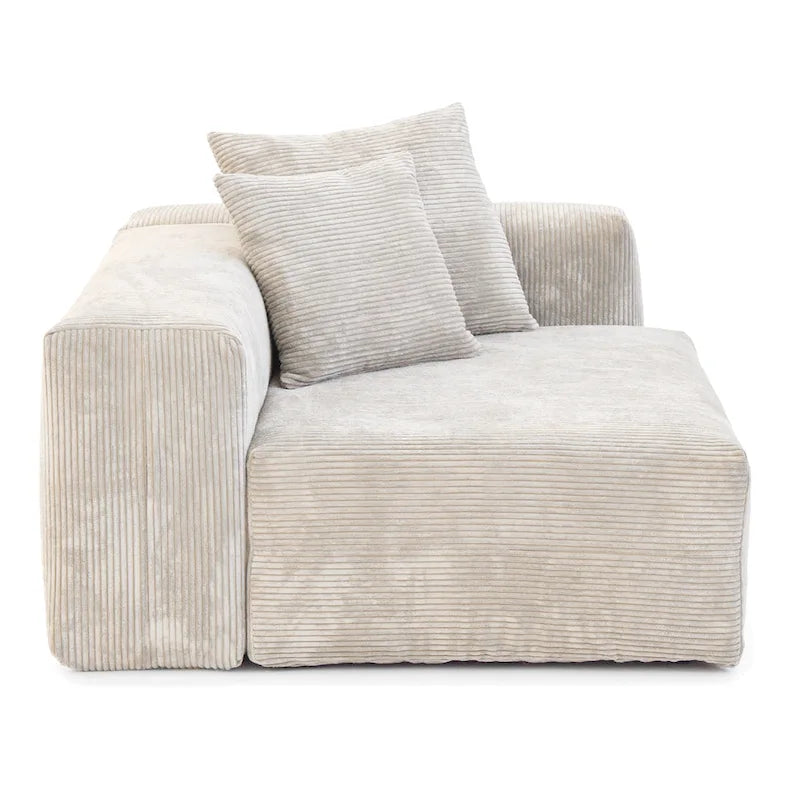 Corduroy Upholstered Deep Seat Comfy Sofa&Couches with Solid Wood Legs for Living Room
