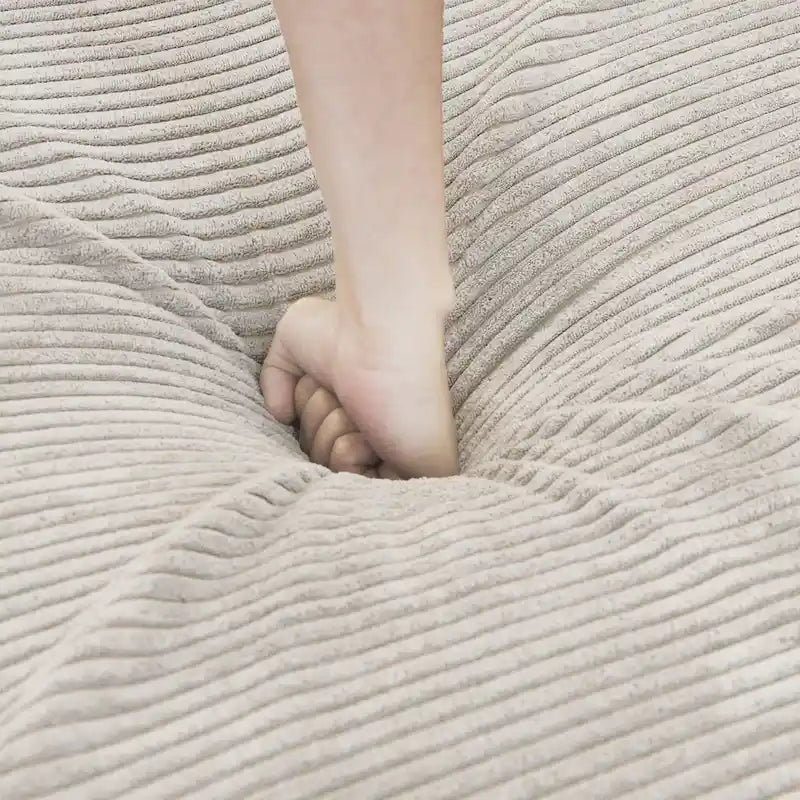 Corduroy Upholstered Deep Seat Comfy Sofa&Couches with Solid Wood Legs for Living Room