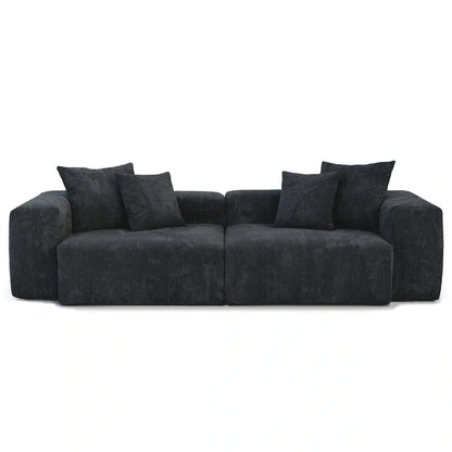 Corduroy Upholstered Deep Seat Comfy Sofa&Couches with Solid Wood Legs for Living Room
