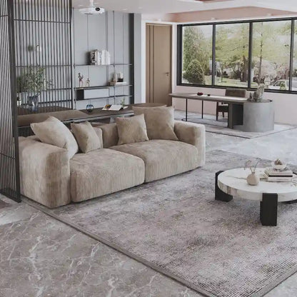 Corduroy Upholstered Deep Seat Comfy Sofa&Couches with Solid Wood Legs for Living Room