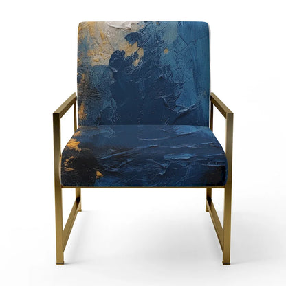 Designart  Blue and Yellow Intuitive Expressions I  Upholstered Abstract Accent Chair and Modern & Contemporary Arm Chair