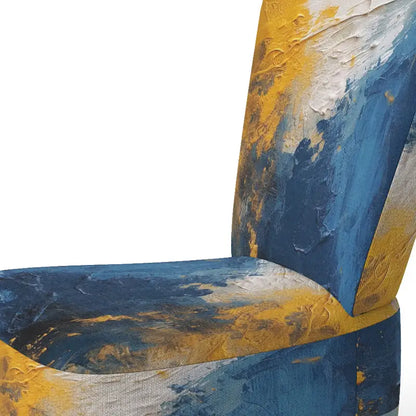 Designart  Blue and Yellow Intuitive Expressions I  Upholstered Abstract Accent Chair and Modern & Contemporary Arm Chair