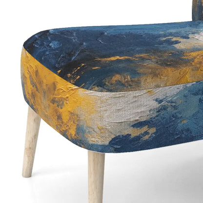Designart  Blue and Yellow Intuitive Expressions I  Upholstered Abstract Accent Chair and Modern & Contemporary Arm Chair