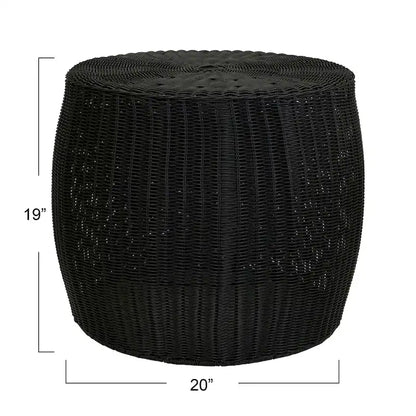 Household Essentials Handwoven Resin Barrel Side Table Storage Container