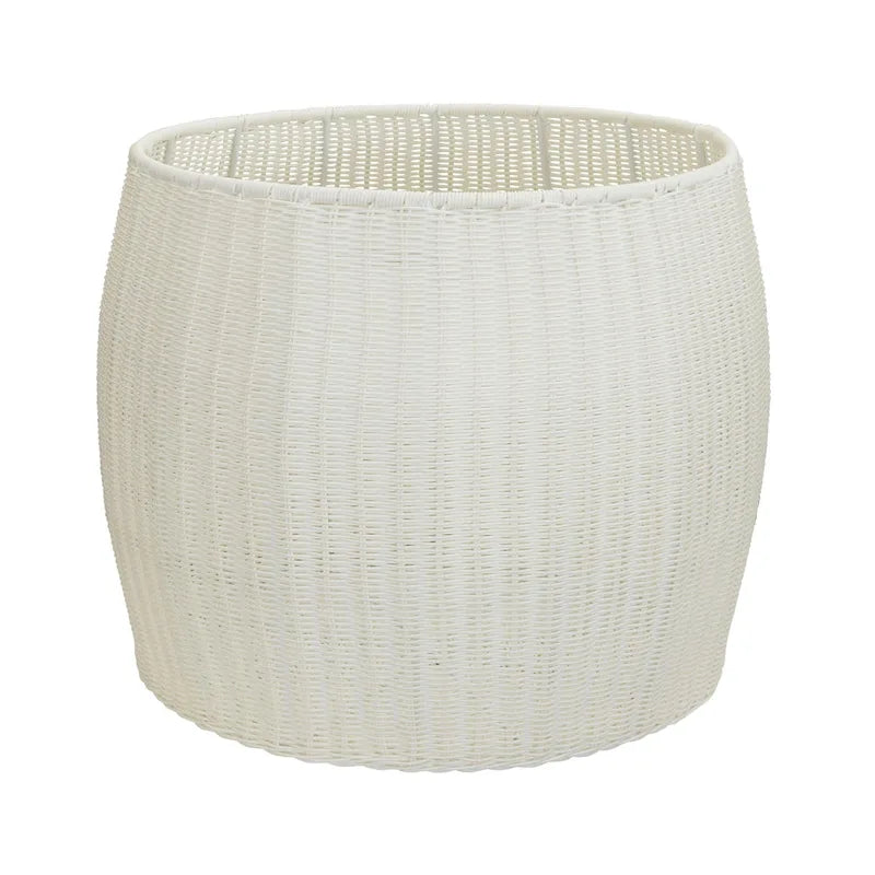 Household Essentials Handwoven Resin Barrel Side Table Storage Container