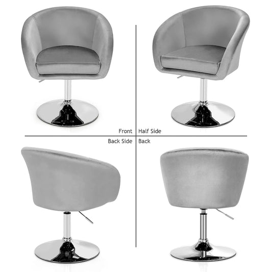 Height Adjustable Vanity Chair Modern Velvet Swivel Leisure Chair