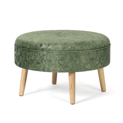 Adeco Carrington Juttersbo Round Tufted Fabric Ottoman