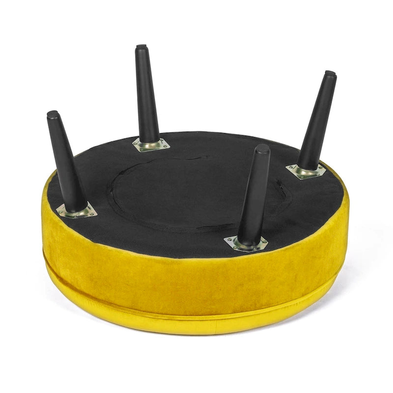 Adeco Carrington Juttersbo Round Tufted Fabric Ottoman