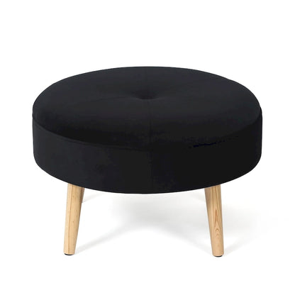 Adeco Carrington Juttersbo Round Tufted Fabric Ottoman