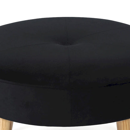 Adeco Carrington Juttersbo Round Tufted Fabric Ottoman