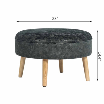 Adeco Carrington Juttersbo Round Tufted Fabric Ottoman