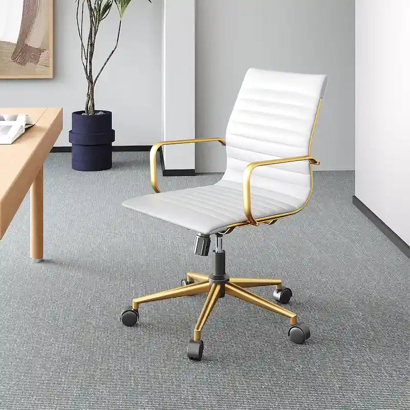 LUXMOD Ribbed Home Office Computer Chair Desk Chair