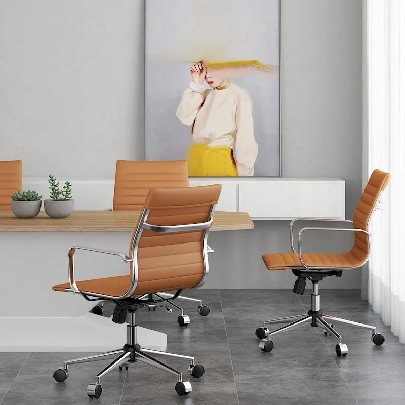 LUXMOD Ribbed Home Office Computer Chair Desk Chair