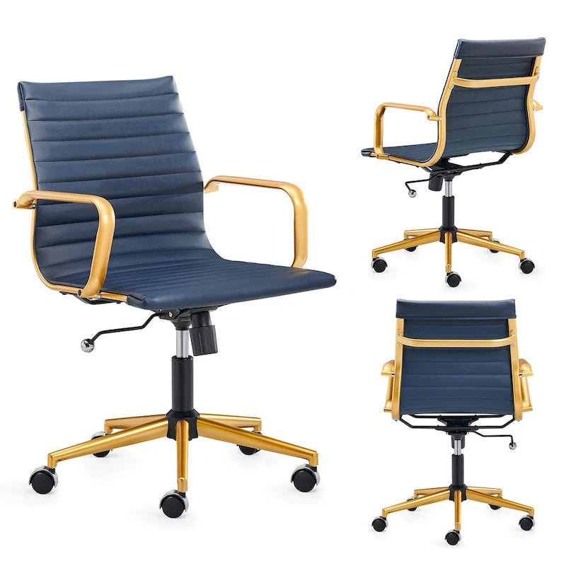 LUXMOD Ribbed Home Office Computer Chair Desk Chair