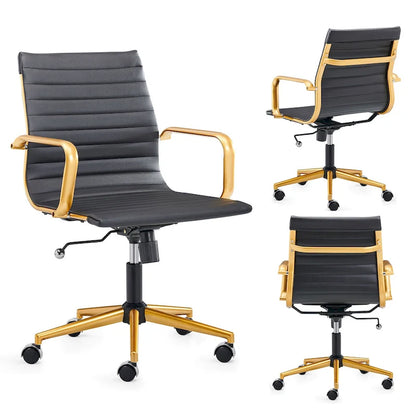 LUXMOD Ribbed Home Office Computer Chair Desk Chair
