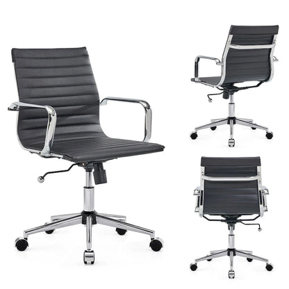 LUXMOD Ribbed Home Office Computer Chair Desk Chair