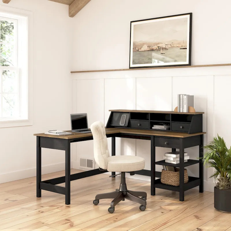 Mayfield 60W L Shaped Computer Desk with Organizer by Bush Furniture