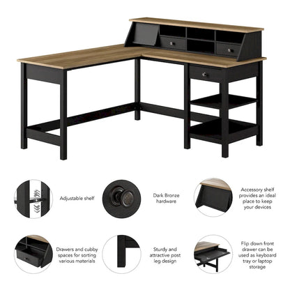 Mayfield 60W L Shaped Computer Desk with Organizer by Bush Furniture