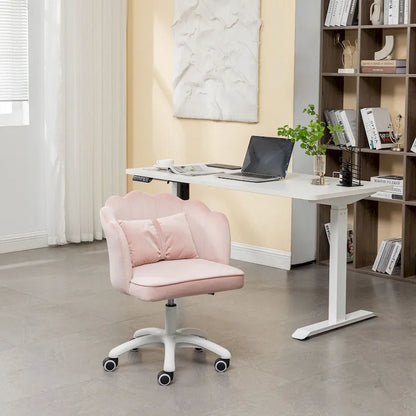 Porthos Home Taio Scalloped Velvet Office Chair with Nylon Base