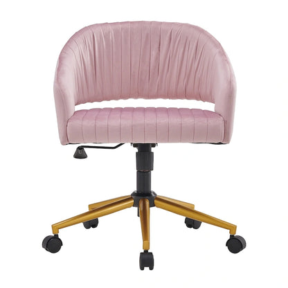 Modern Gold Office Chair Velvet Task Chair Swivel Height Adjustable Computer Chair