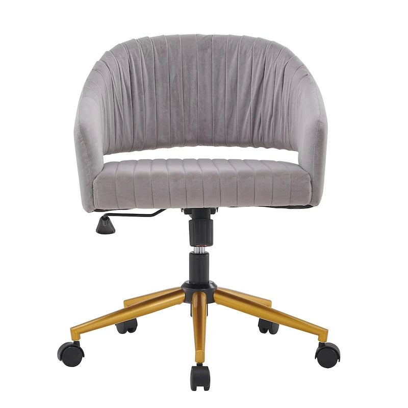 Modern Gold Office Chair Velvet Task Chair Swivel Height Adjustable Computer Chair
