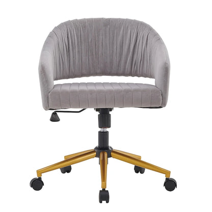 Modern Gold Office Chair Velvet Task Chair Swivel Height Adjustable Computer Chair