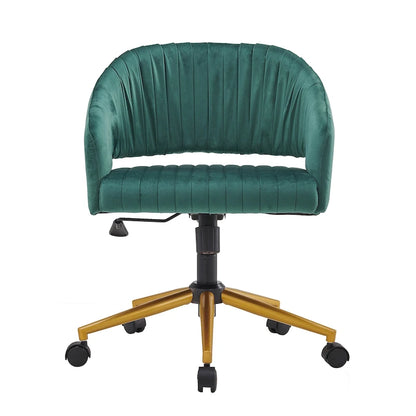Modern Gold Office Chair Velvet Task Chair Swivel Height Adjustable Computer Chair