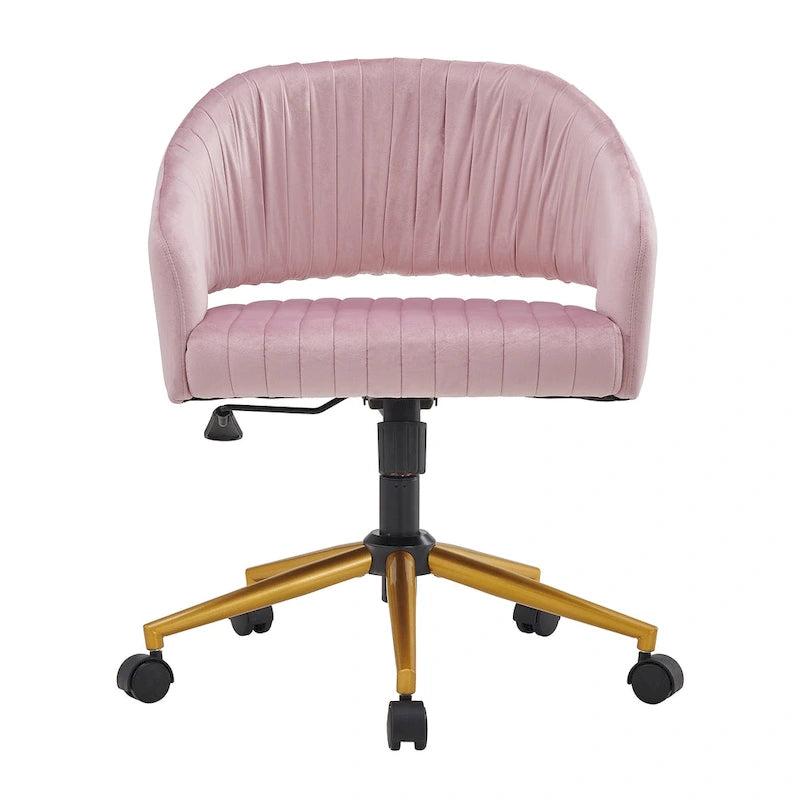 Modern Gold Office Chair Velvet Task Chair Swivel Height Adjustable Computer Chair