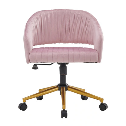 Modern Gold Office Chair Velvet Task Chair Swivel Height Adjustable Computer Chair