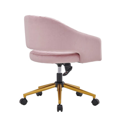 Modern Gold Office Chair Velvet Task Chair Swivel Height Adjustable Computer Chair