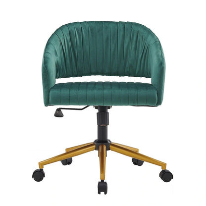 Modern Gold Office Chair Velvet Task Chair Swivel Height Adjustable Computer Chair