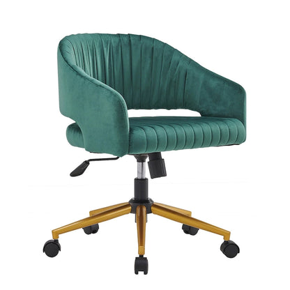 Modern Gold Office Chair Velvet Task Chair Swivel Height Adjustable Computer Chair