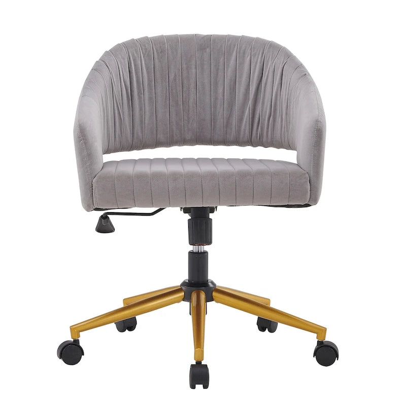 Modern Gold Office Chair Velvet Task Chair Swivel Height Adjustable Computer Chair