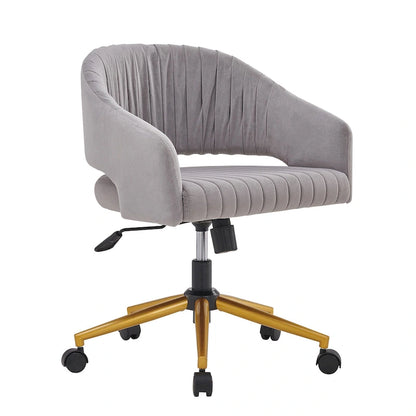 Modern Gold Office Chair Velvet Task Chair Swivel Height Adjustable Computer Chair