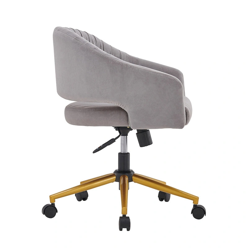 Modern Gold Office Chair Velvet Task Chair Swivel Height Adjustable Computer Chair