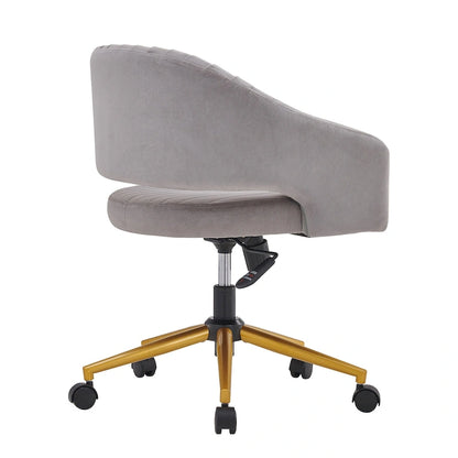 Modern Gold Office Chair Velvet Task Chair Swivel Height Adjustable Computer Chair