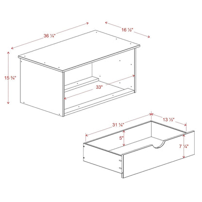 100% Solid Wood 2-Drawer Internal Chest for Cosmo 4-Door Wardrobe by Palace Imports