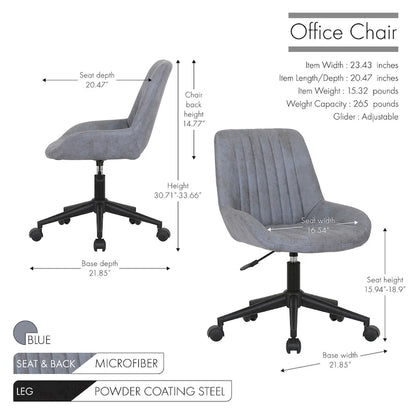 Porthos Home Cabe Swivel Office Computer Chair, Microfiber Upholstery