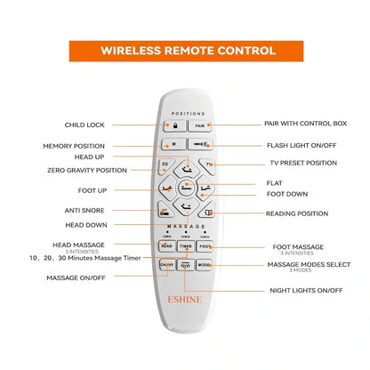 ESHINE Adjustable Bed Frame, with Massage