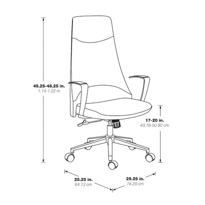 High Back Office Chair with Antimicrobial Fabric