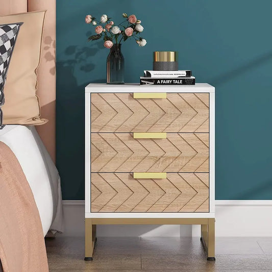 Comodino moderno con 3 cassetti per camera da letto