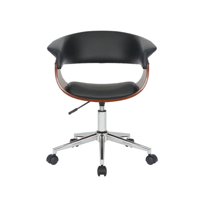 Carson Carrington Sauoarkrokur Faux Leather Office Chair with Chrome Base